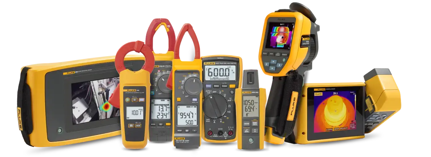 collection of fluke products and testers