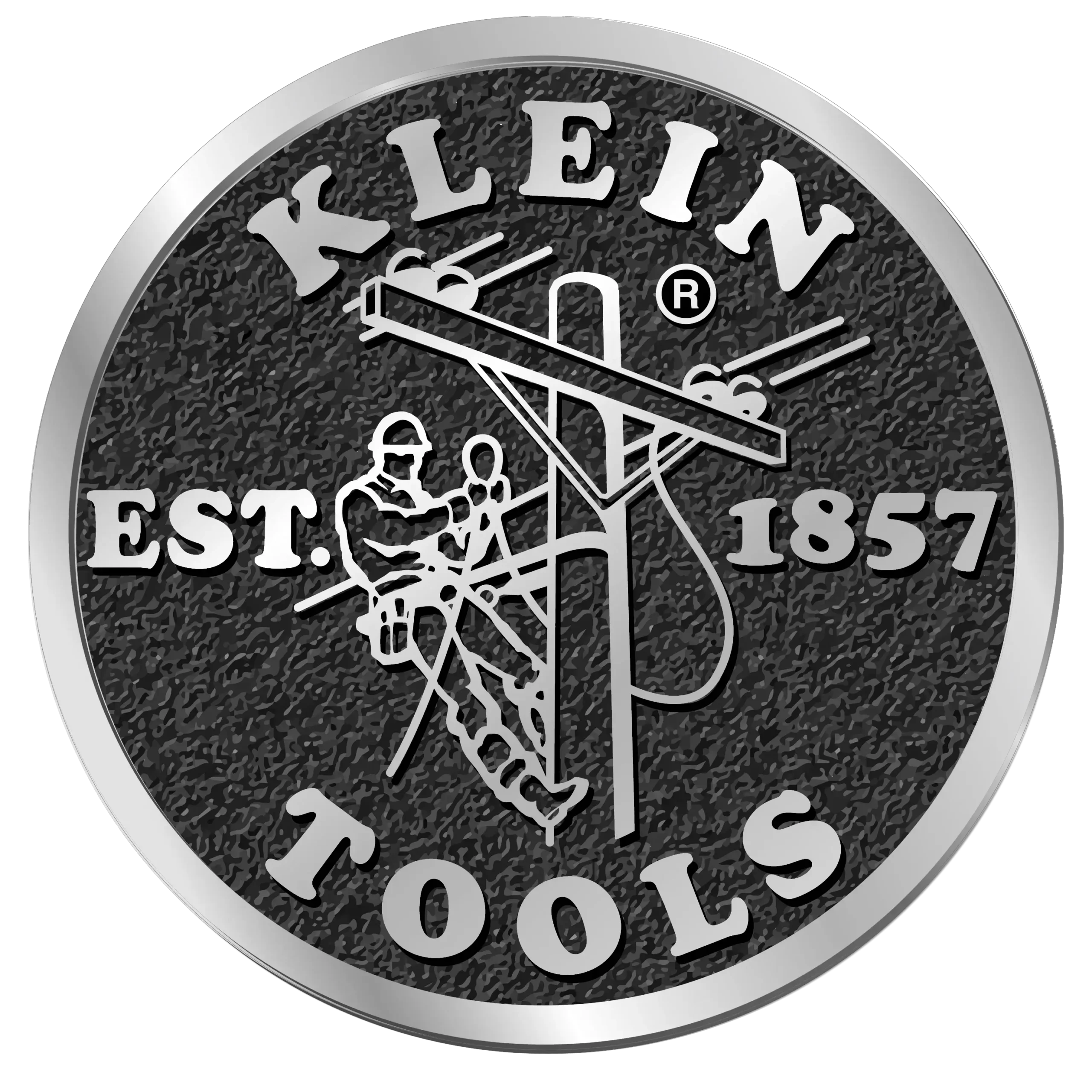 black and silver fluke lineman coin logo