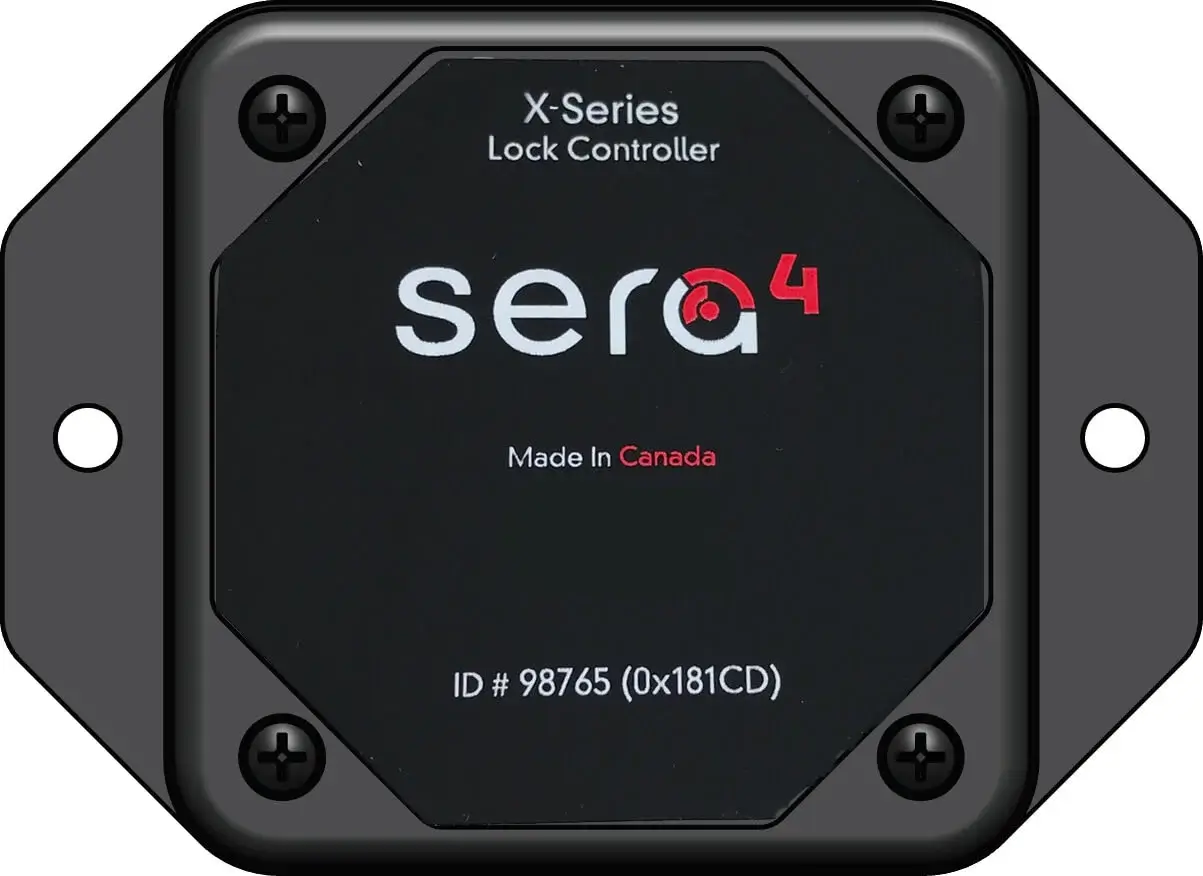transparent graphic of sera4 x-series lock controller in black casing
