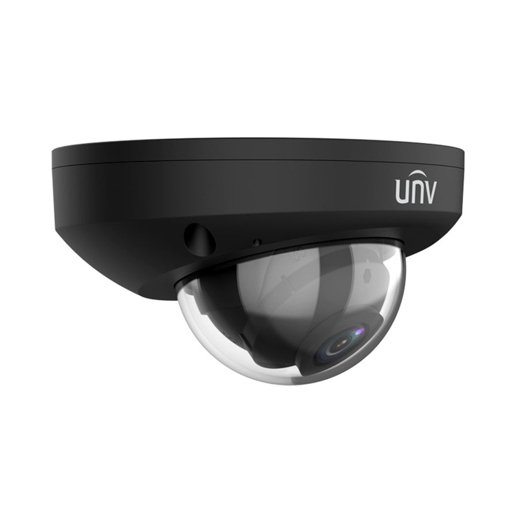 Uniview 4mp Lighthunter IR 2.8mm Fixed Mini Dome, WDR, SD Slot, PoE, Built-In Mic,Camera Black - Image 2
