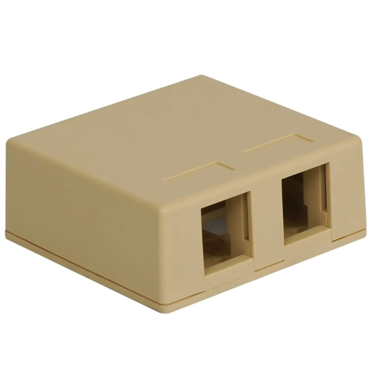 2 Port Surface Mount Box Ivory – Cable & Connections