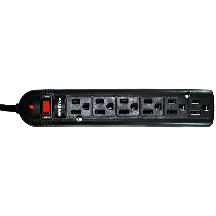 Weltron 6 Outlet 750-Joule Surge Protector with 6' Right Angle Cord - Image 8