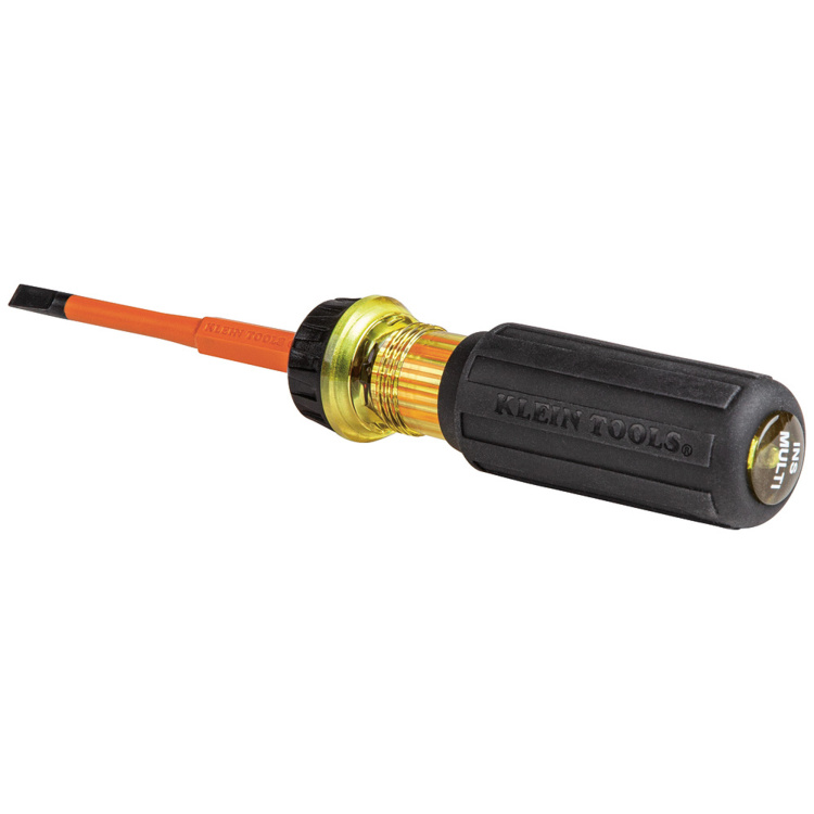 Klein Tools Flip Blade Insulated Screwdriver 2-in-1 Phillips Bit #2, Slot Bit 1/4" - Image 2