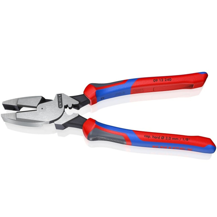 Knipex Tools 9.5" High Leverage Lineman Pliers with Fish Tape Puller & Crimper - Image 4