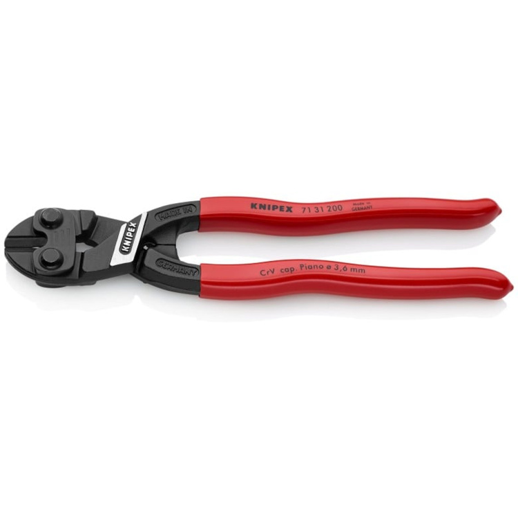 Knipex Tools 8" Cobolt High Leverage Compact Bolt Cutters with Notched Blade - Image 2