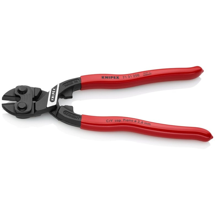 Knipex Tools 8" Cobolt High Leverage Compact Bolt Cutters with Notched Blade - Image 3