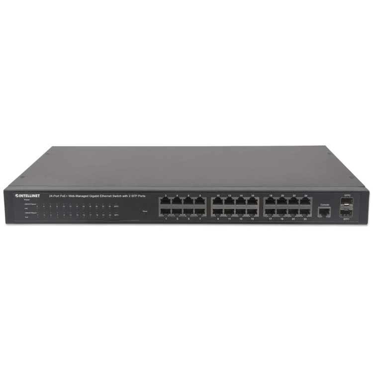 Intellinet 24-Port Gigabit PoE+ Web-Managed Switch with 2 SFP Ports - Image 3