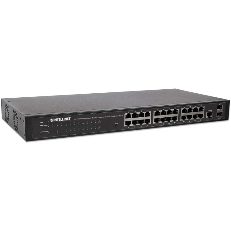 Intellinet 24-Port Web-Managed Gigabit Ethernet Switch with 2 SFP Ports - Image 2