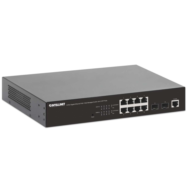 Intellinet 8-Port Gigabit PoE+ Web-Managed Switch with 2 SFP Ports - Image 2