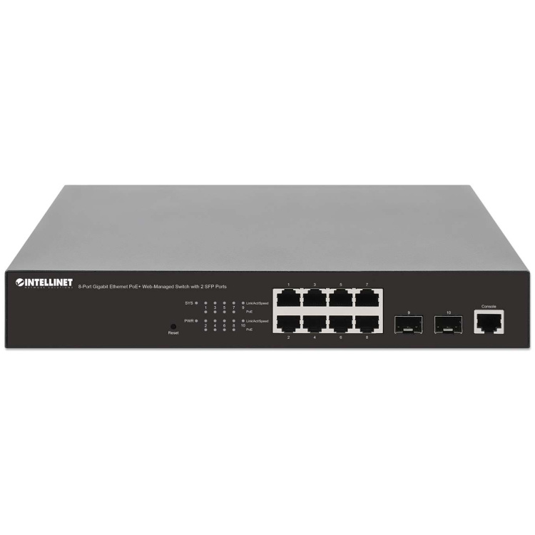 Intellinet 8-Port Gigabit PoE+ Web-Managed Switch with 2 SFP Ports - Image 3