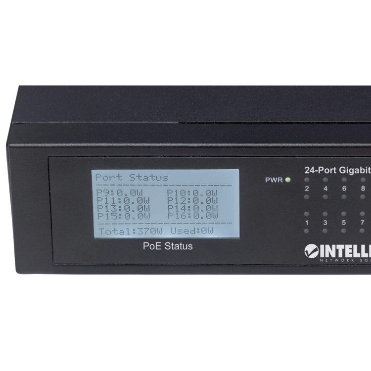 Intellinet 24 Port Gigabit Ethernet PoE+ Switch with 2 SFP Ports - Image 5