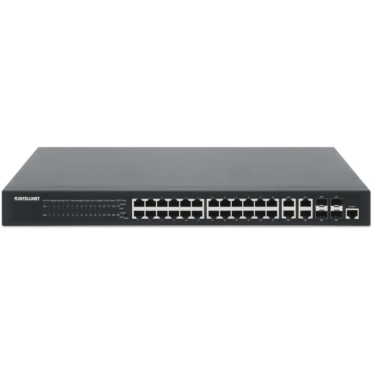 Intellinet 24-Port Gigabit PoE+ Web-Managed Switch with 4 Gigabit Combo Base-T/SFP Ports - Image 3