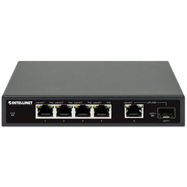 Intellinet 5-Port Gigabit PoE+ Switch with SFP Port - Image 3