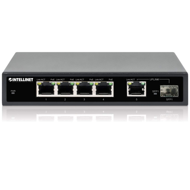 Intellinet 5-Port Gigabit PoE+ Switch with SFP Port - Image 5