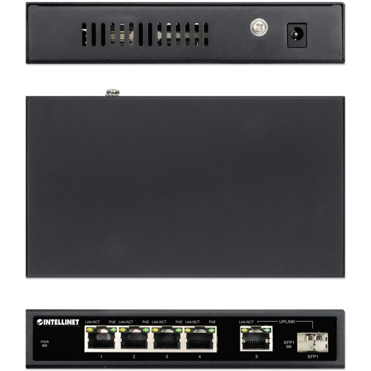 Intellinet 5-Port Gigabit PoE+ Switch with SFP Port - Image 6