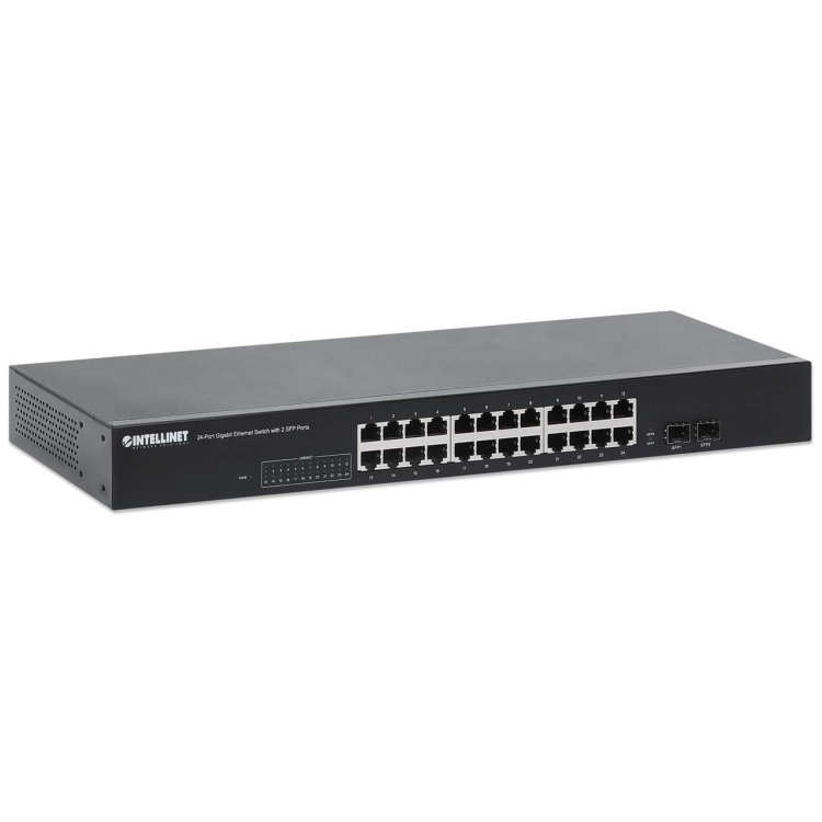 Intellinet 24-Port Gigabit Ethernet Switch with 2 SFP Ports - Image 3
