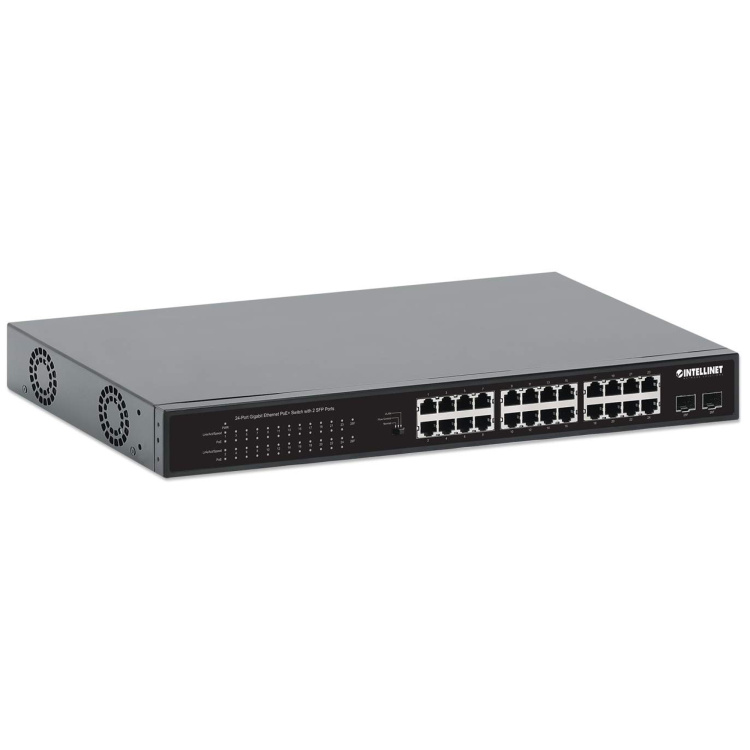 Intellinet 24-Port Gigabit PoE+ Switch with 2 SFP Ports - Image 2