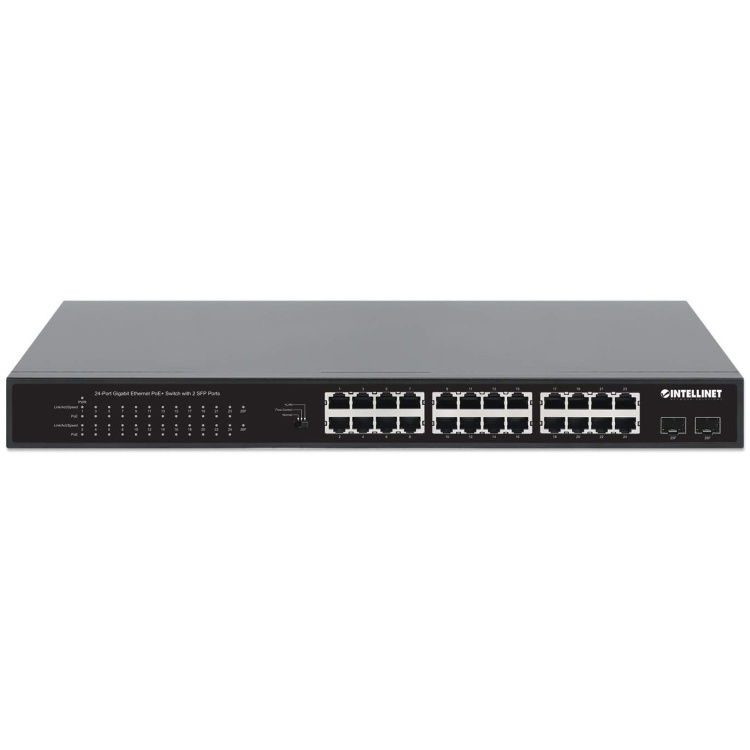 Intellinet 24-Port Gigabit PoE+ Switch with 2 SFP Ports - Image 3