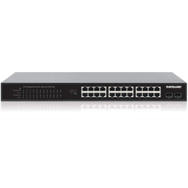 Intellinet 24-Port Gigabit PoE+ Switch with 2 SFP Ports - Image 5