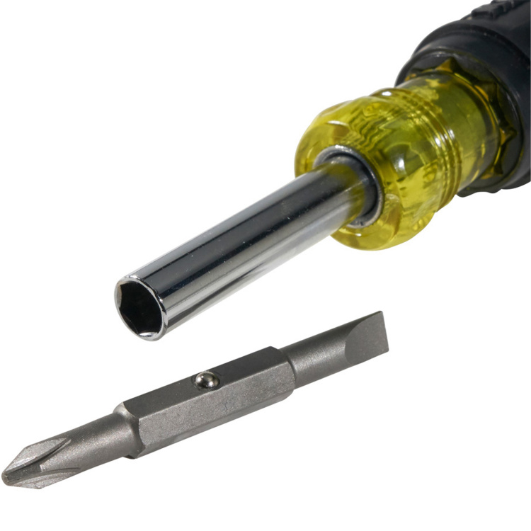 Klein Tools Multi-Bit Screwdriver/Nut Driver, 5-in-1, Phillips, Slotted Bits - Image 5