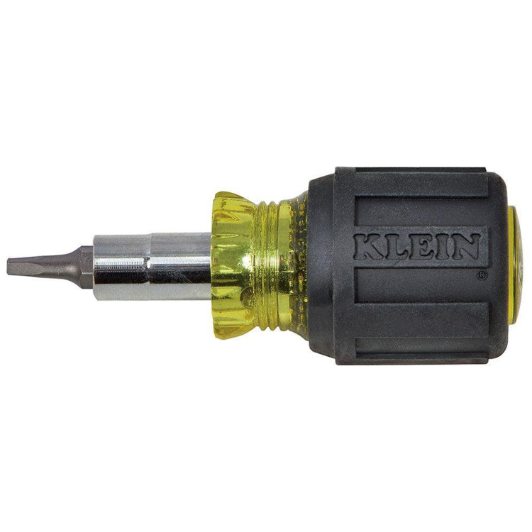 Klein Tools 6-in-1-Multi-Bit Screwdriver/ Nut Driver Stubby, PH, Sl Bits - Image 2