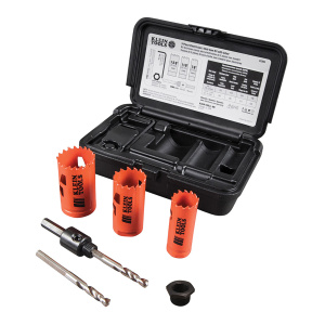 Klein Tools Electrician's Hole Saw Kit with Arbor 3-Piece