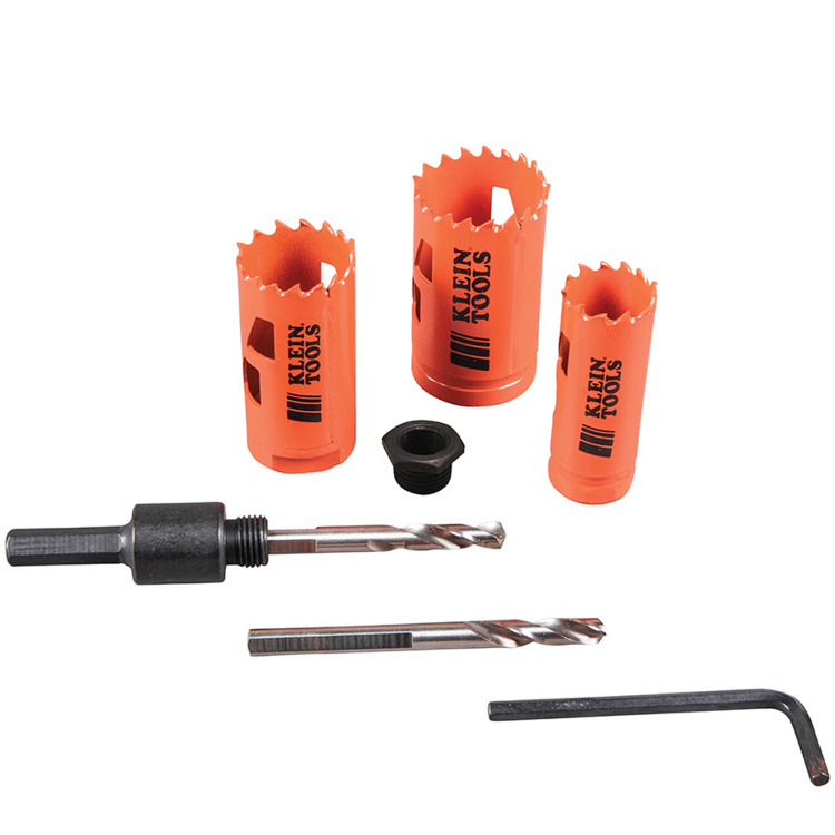 Klein Tools Electrician's Hole Saw Kit with Arbor 3-Piece - Image 5