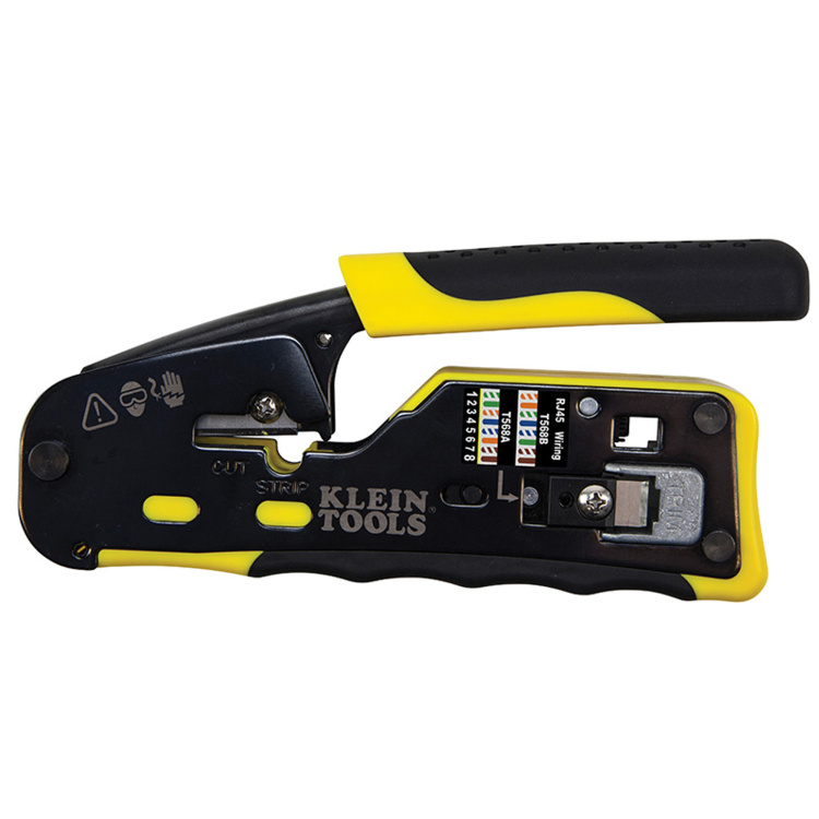 Klein Tools Ratcheting Cable Crimper/Stripper/Cutter for Pass-Thru Plugs - Image 3