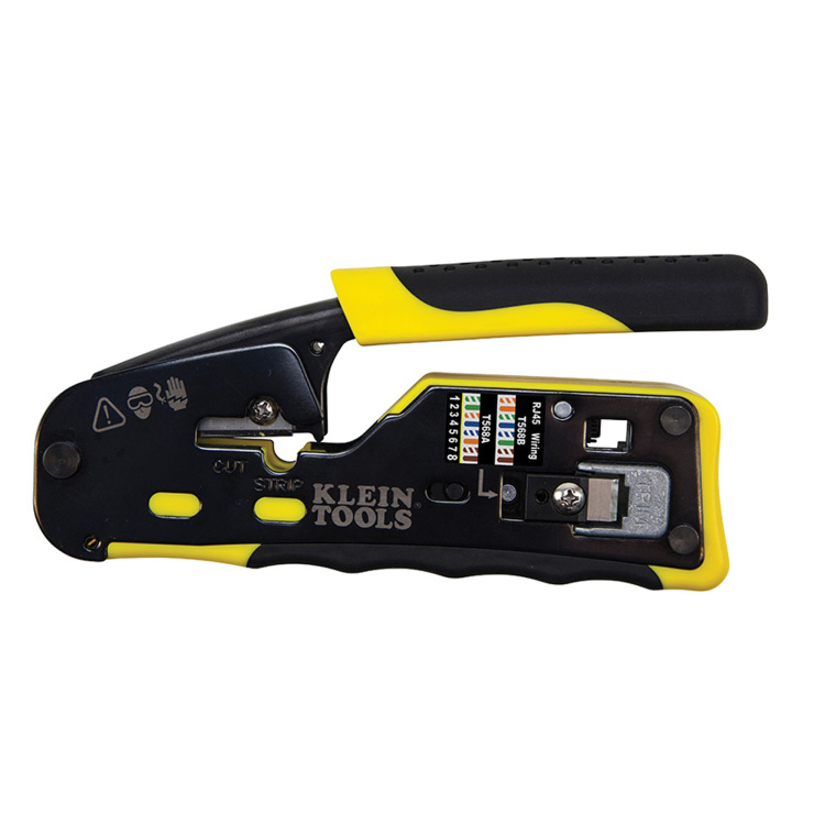 Klein Tools Ratcheting Cable Crimper/Stripper/Cutter for Pass-Thru Plugs - Image 4