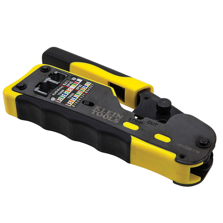 Klein Tools Ratcheting Cable Crimper/Stripper/Cutter for Pass-Thru Plugs - Image 4