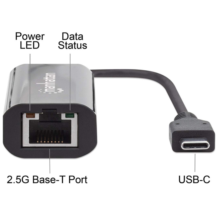 Manhattan USB-C to 2.5 Gbase-T Ethernet Adapter - Image 5