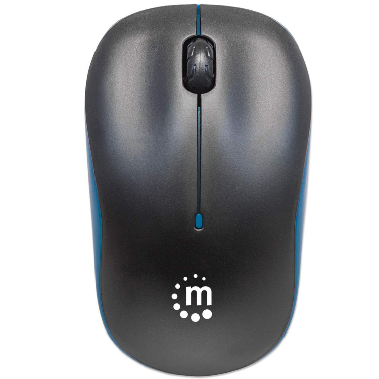 Manhattan USB Wireless Optical Mouse 3 Button with Scroll Wheel | Blue/Black - Image 4