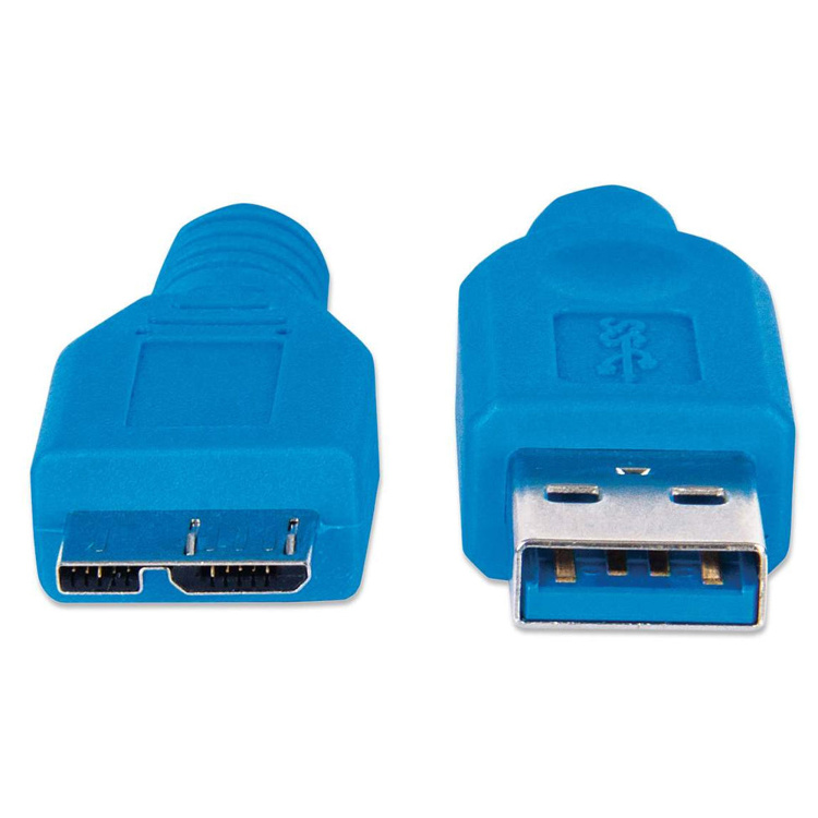 Manhattan 6.5' USB-A to Micro-B 3.2 | Blue - Image 3