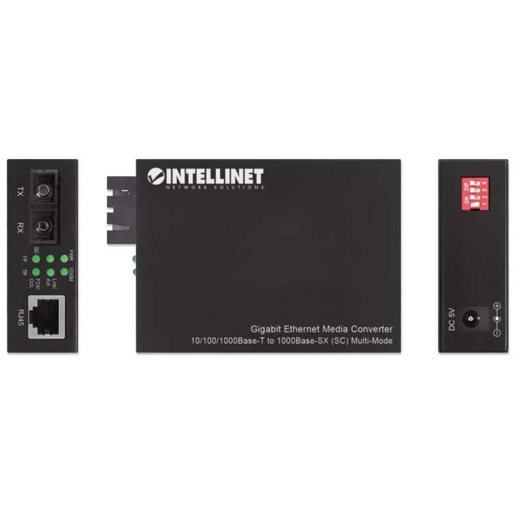Intellinet Media Converter SC Multimode 10/100/1000 Base-T to 1000 Base-SX 500m (1,800 Ft) Autonegotiation - Image 3