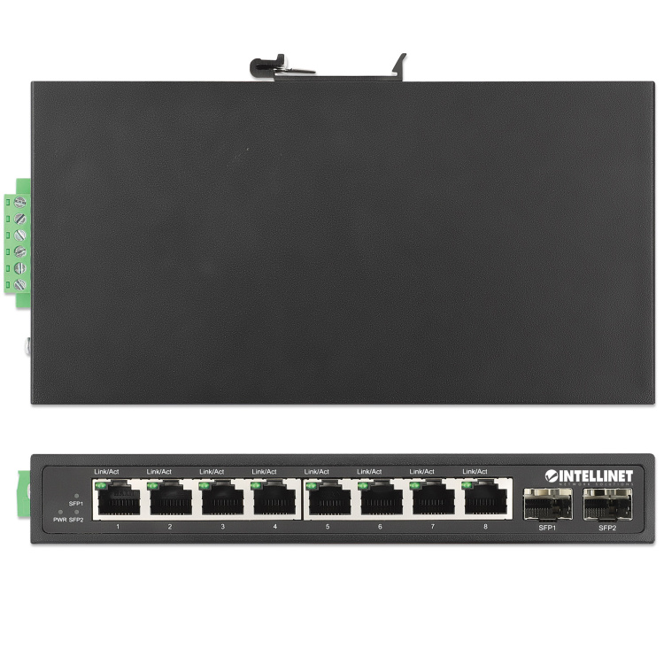 Intellinet 8 Port Industrial Gigabit Ethernet Switch with 2 SFP Ports - Image 6