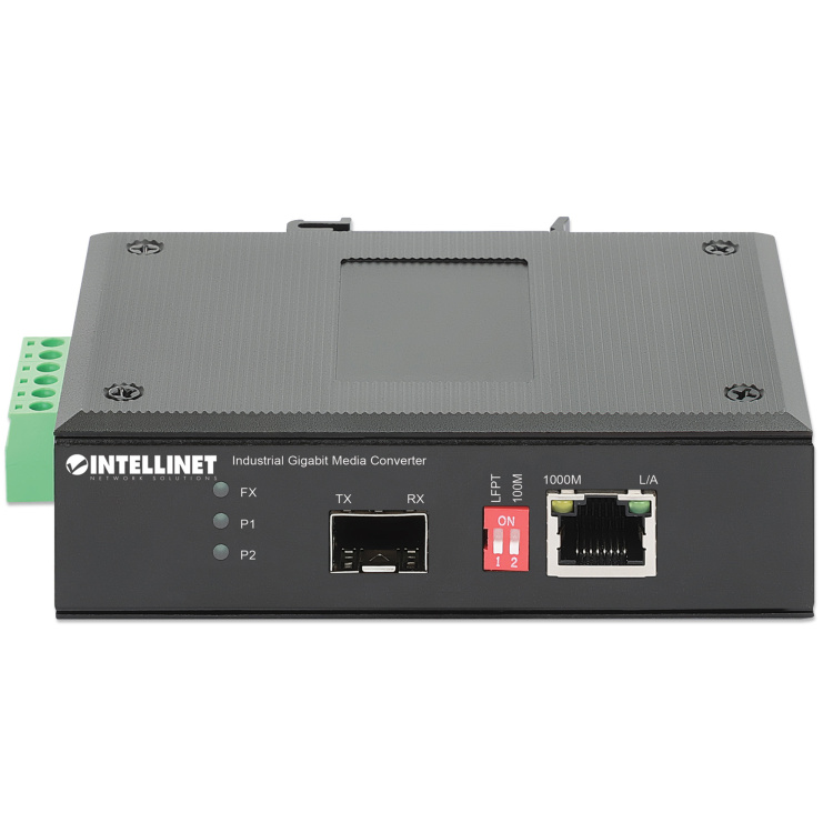 Intellinet Media Converter Industrial Gigabit Ethernet 10/100/1000 to Unloaded SFP Slot 12 to 56VDC - Image 3