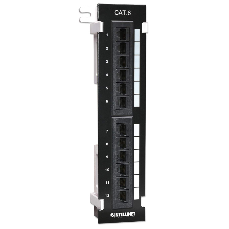 Intellinet 12-Port Cat6 Vertical Patch Panel | 89D Mounting Bracket - Image 3