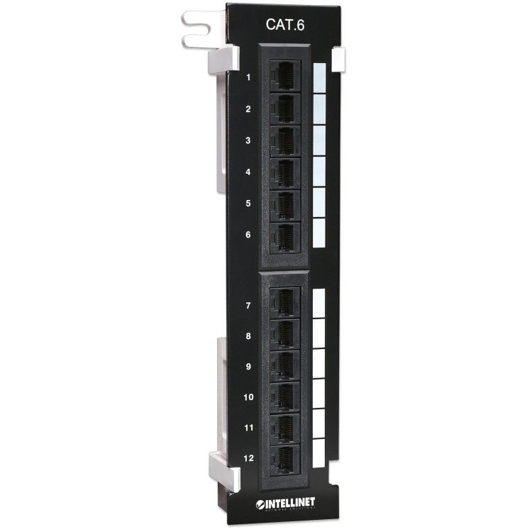 Intellinet 12-Port Cat6 Vertical Patch Panel | 89D Mounting Bracket - Image 2