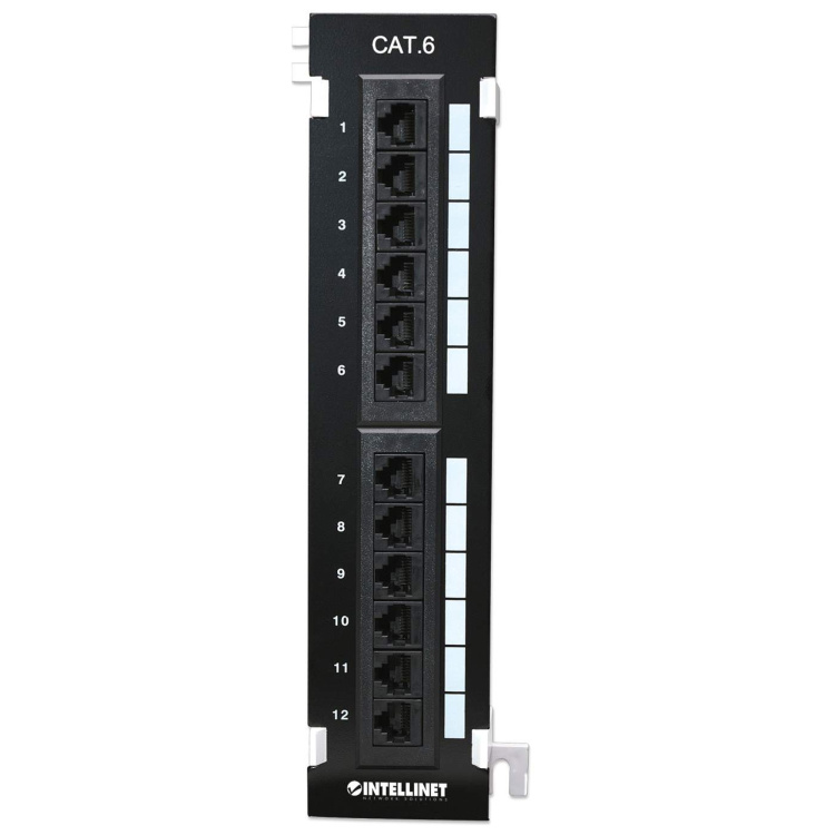 Intellinet 12-Port Cat6 Vertical Patch Panel | 89D Mounting Bracket - Image 6