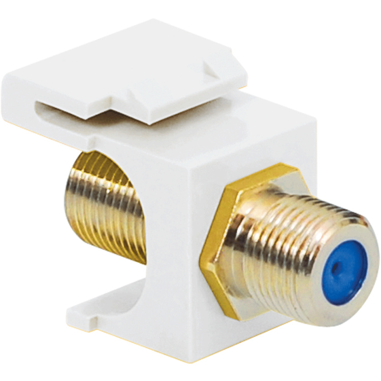 ICC 3GHz F-Type Gold Plated Keystone Jack | White