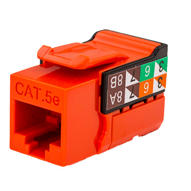 Vertical Cable Cat5E VMAX Keystone Jack | Orange