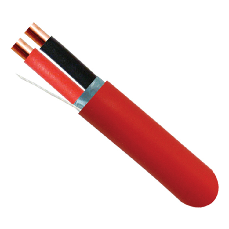 Southwire 14AWG 2 Conductor Solid Shielded FPLP (Plenum) Fire Alarm Cable | Red