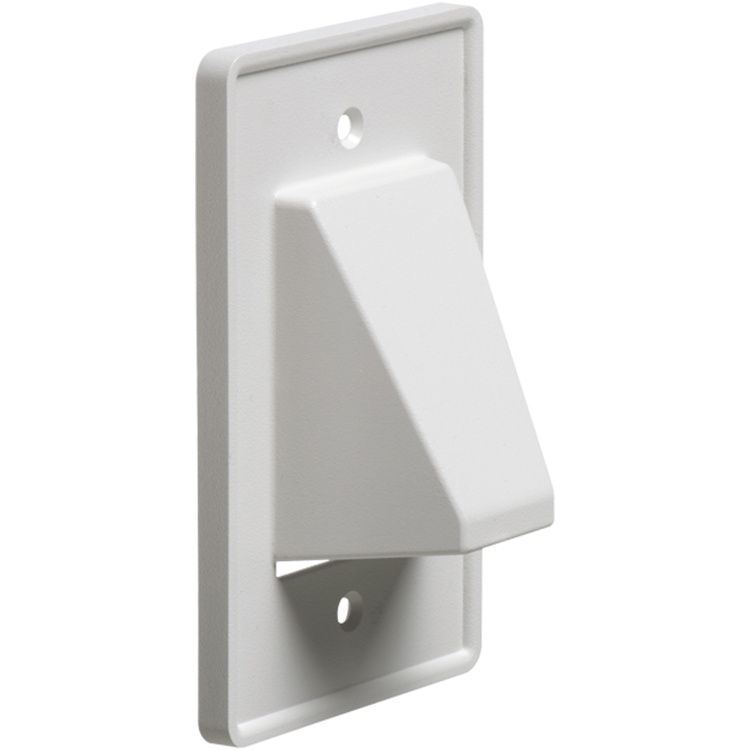 Arlington Industries Single Gang Reversible Low Voltage Entry Faceplate | White