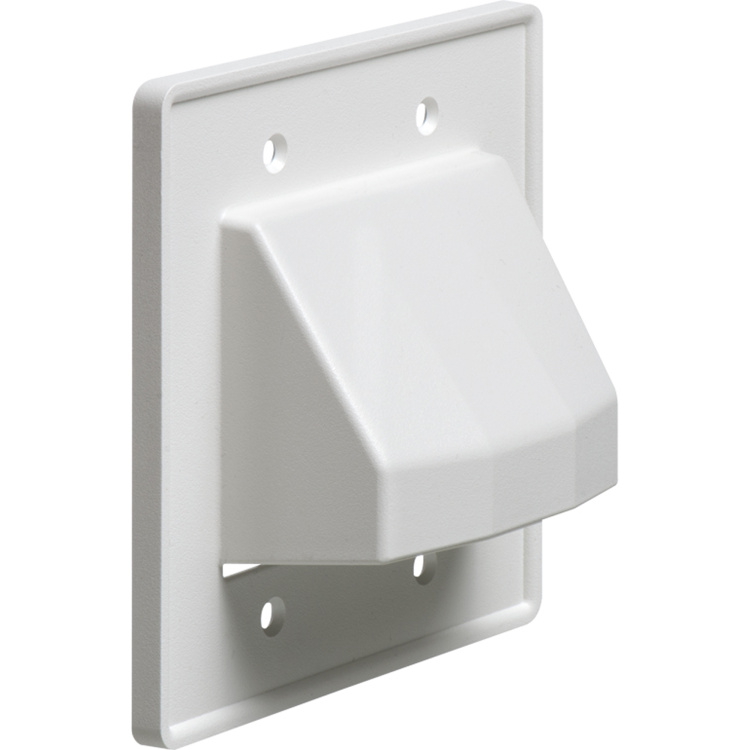 Arlington Industries Dual Gang Reversible Low Voltage Entry Faceplate | White