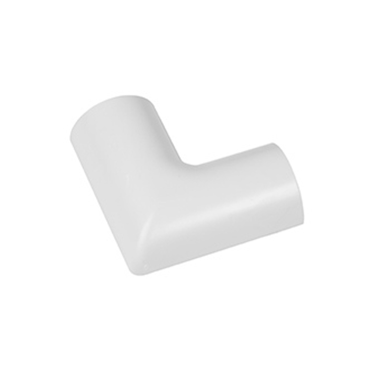 D-Line 3/4" Micro+ PVC Clip-Over Flat Corner Elbow Adapter White | 5 Pack