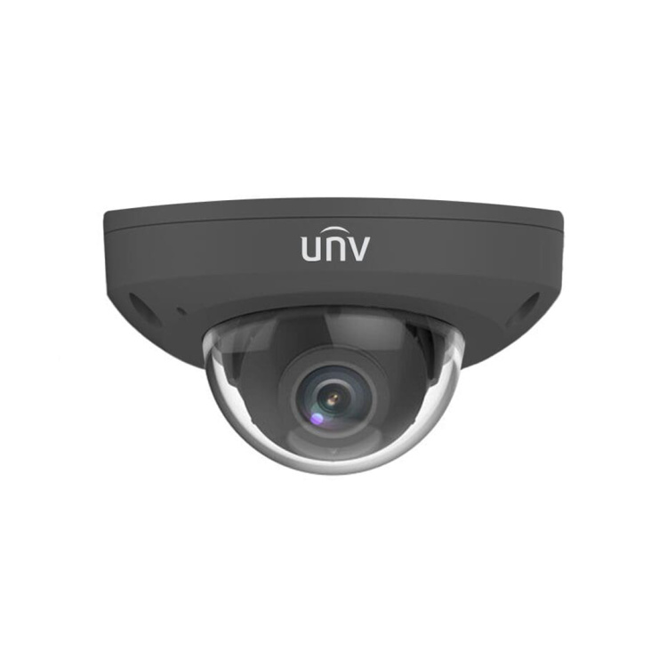 Uniview 4mp Lighthunter IR 2.8mm Fixed Mini Dome, WDR, SD Slot, POE, Built-in Mic,Camera Black