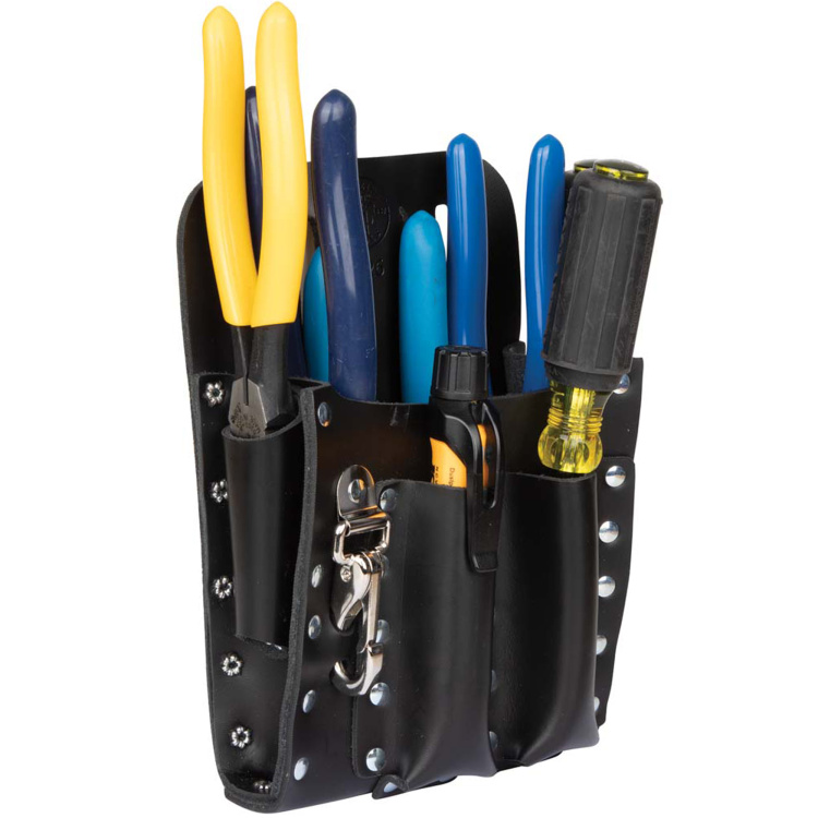 Klein Tools Leather Tool Pouch With Knife Snap 5 Pocket - Image 7