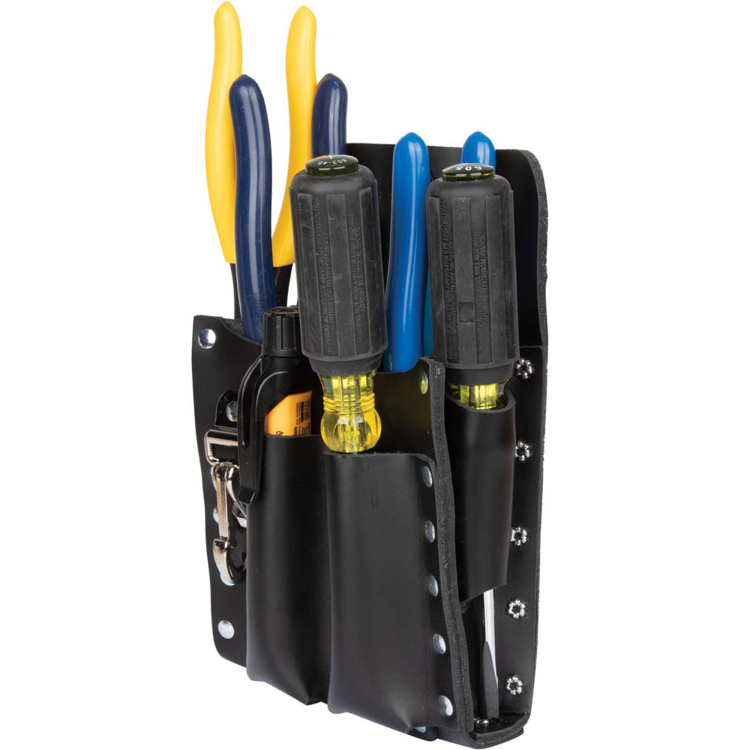 Klein Tools Leather Tool Pouch With Knife Snap 5 Pocket - Image 8