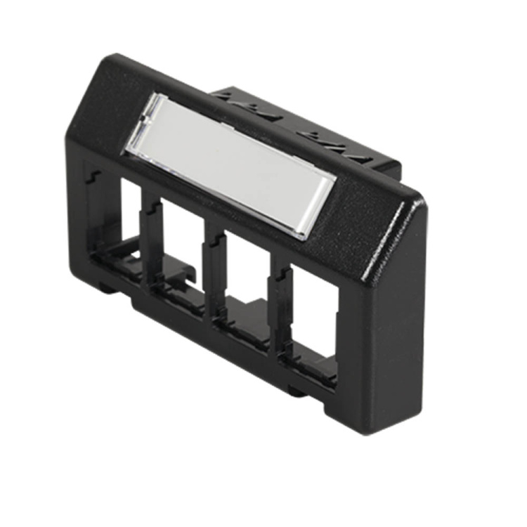 Ortronics 4-Port HDJ Module Furniture Plate Insert | Black