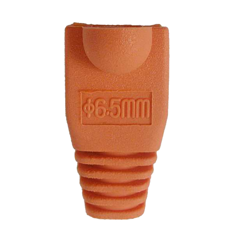 Vertical Cable RJ45 Orange Slip-On Boots for Cat5E/Cat6 | 10 Pack